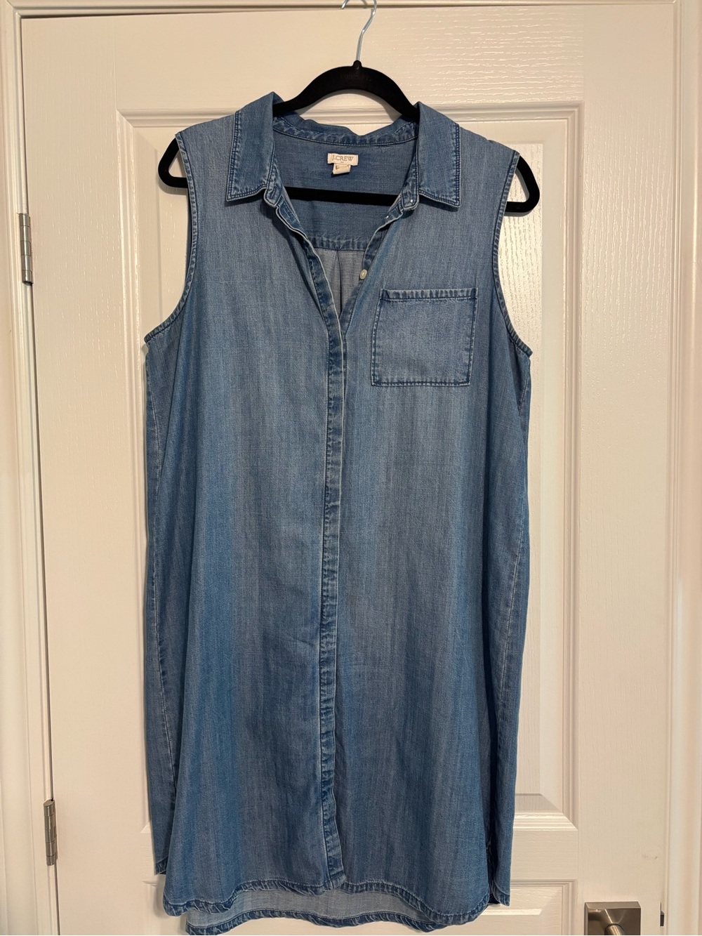 J. Crew Factory Sleeveless Chambray Dress - Light Blue Denim